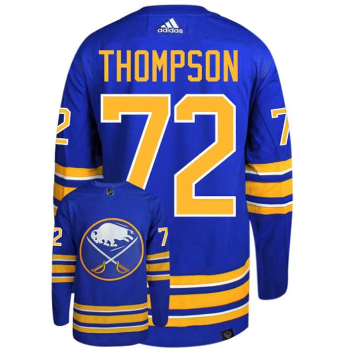 Mens Buffalo Sabres #72 Tage Thompson Blue Stitched Jersey Dzhi